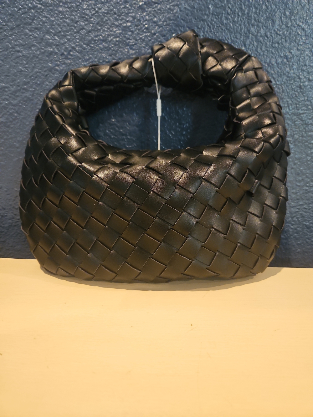 Urban Expressions Black Woven Hobo Crecent Handbag Purse - Picture 2 of 9